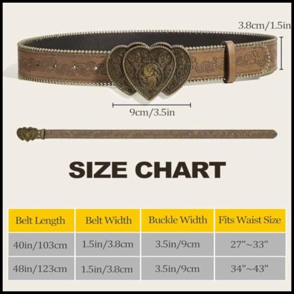 Western Belt with Floral Embossed Buckle for Jeans main image 5